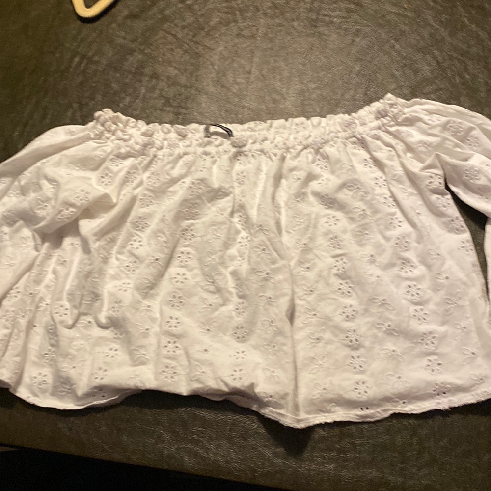 Brandy Melville eyelet white top.